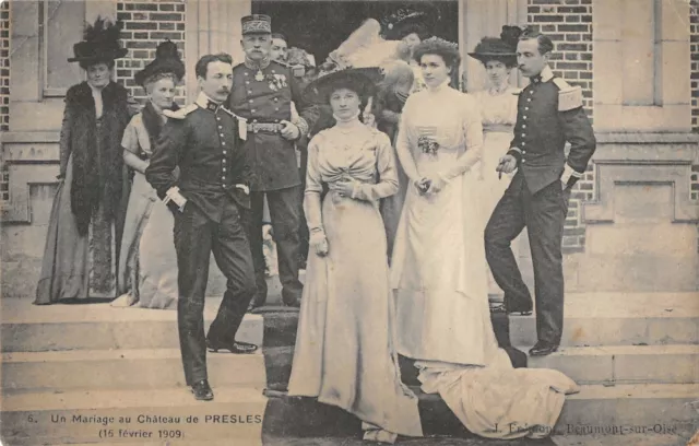 Cpa 95 A Wedding At The Castle Of Presles Fever 15, 1909