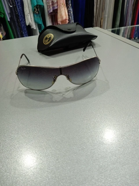Ray-Ban RB 3211 Small Mascherina  Argento Lenti Grigio Buone Condizioni M149