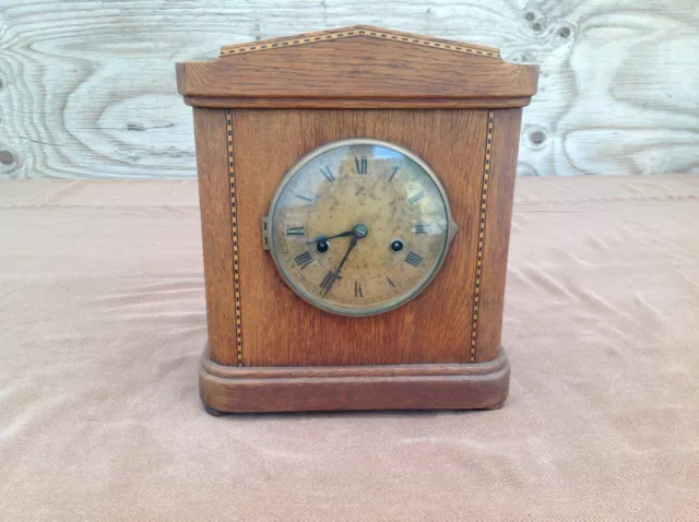 Antique HAC Wurttemberg "Crossed Arrows" 3384 Mantle Clock with Key