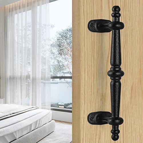 MOLIGOU Barn Door Pull Handle, 9" Heavy Solid Cast Iron Gate Handle, Rustic Door