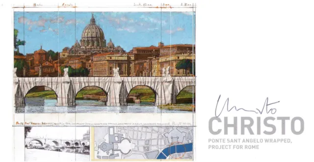 CHRISTO "Ponte Sant Angelo - HAND-SIGNIERTE Einladungskarte