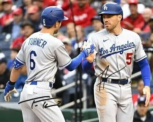 Freddie Freeman Trea Turner "LA Dodgers" Signed 8X10 Photo Autograph Poster