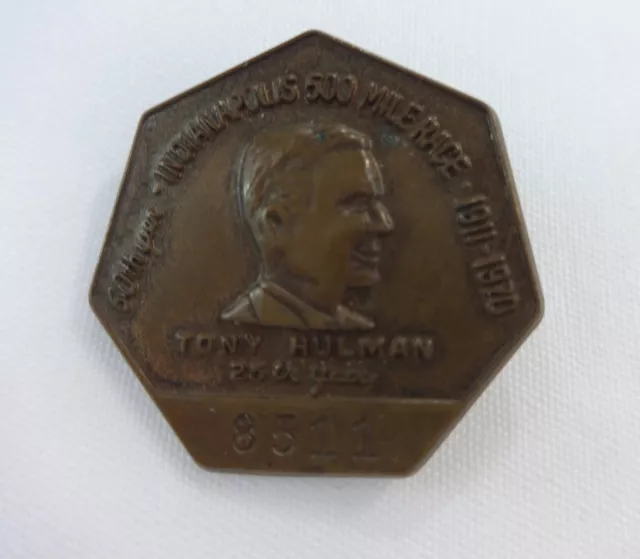 1970 Indy 500 Bronze Pit Badge #8511 Al Unser Lightning Colt Ford Parnelli Jones