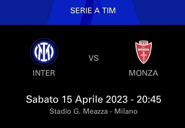 2 Biglietti Inter Monza