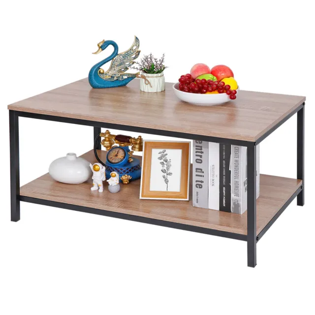 Durable Coffee Table w/Storage Shelf Cozy Coffee Table Home Use Tea Table