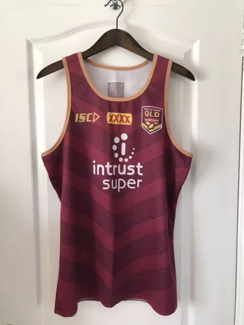 Queensland QLD Maroons State of Origin Rugby League Shirt M ISC sleeveless Vest