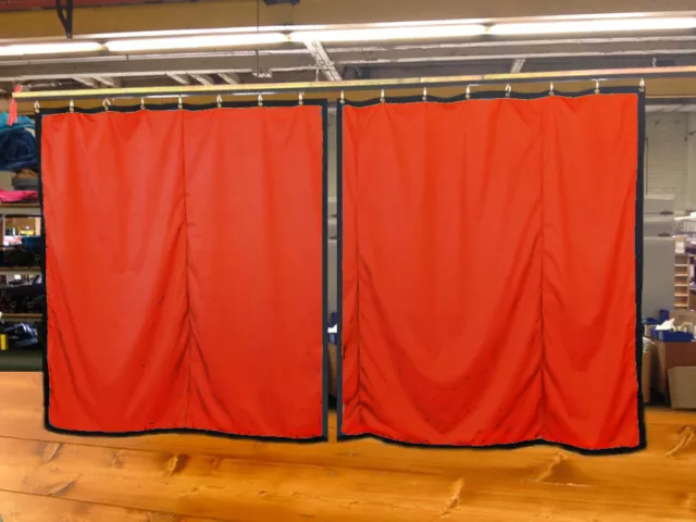 Lot of (2) Mandarin Orange Curtain/Stage Backdrop, Non-FR, 10 H x 10 W