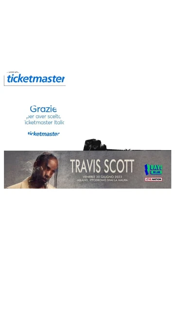 Vendo 2 biglietti Travis Scott - Ippodromo Snai La Maura, Milano 30 giugno 2023