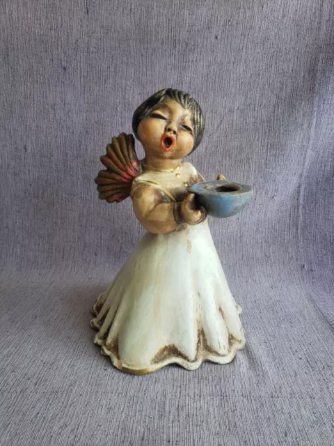 vintage Thun Engel 20cm Kerzenhalter Bozen Majolika Figur Leuchter ANGEL Selten