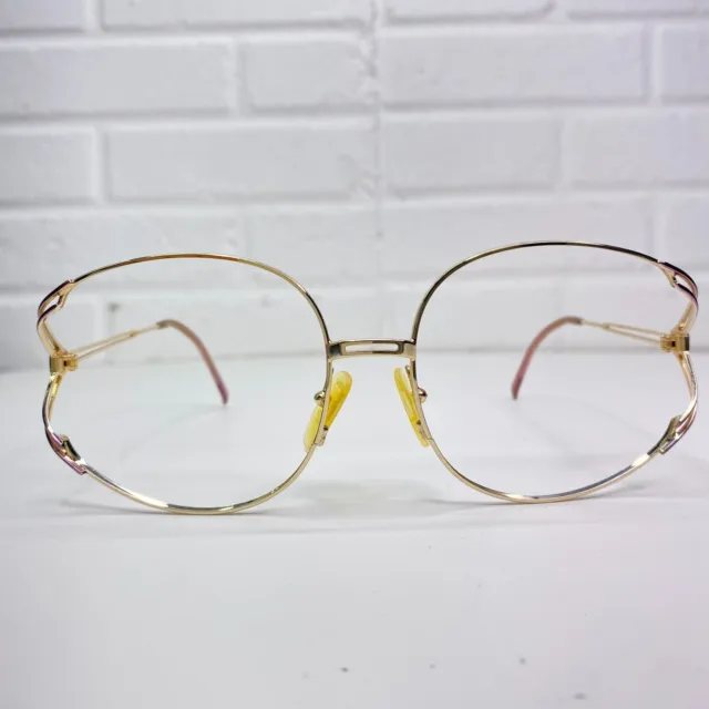 CHRISTIAN DIOR Eyeglasses Frames Gold Pink Womens Butterfly 65-17-130 22850