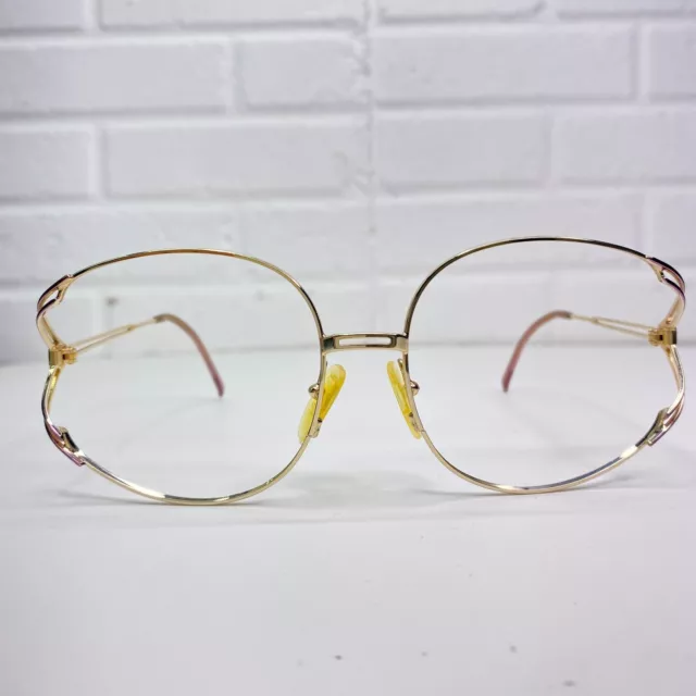 CHRISTIAN DIOR Eyeglasses Frames Gold Pink Womens Butterfly 65-17-130 22850