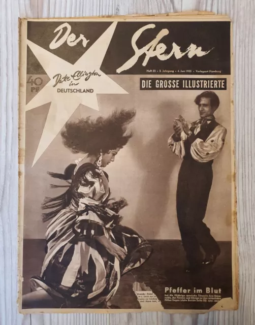 1950 "Der Stern" Illustrierte Zeitschrift Heft 23 3  Jahrgang Rarität Selten