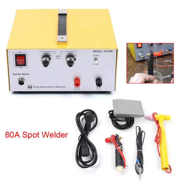 400W 80A Pulse Spot Welder Welding Machine Gold Silver Jewelry Tool Foot Pedal