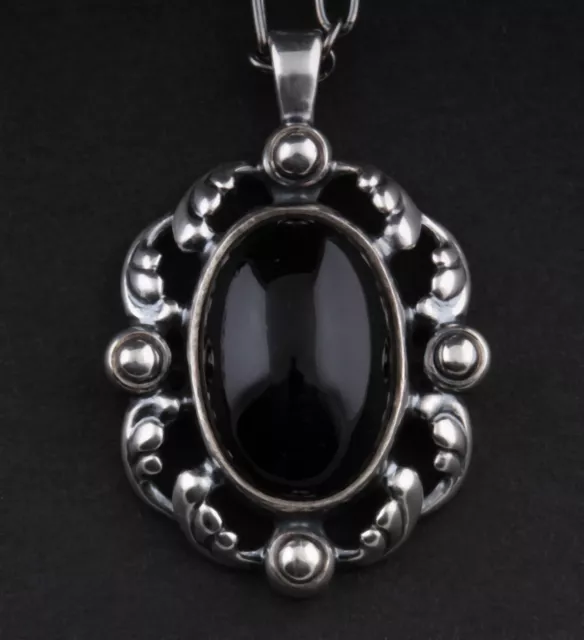 GEORG JENSEN Sterling Silver Pendant of The Year 2018 with Onyx. Heritage. NEW!