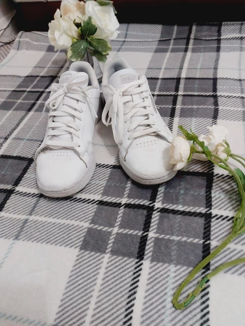 RARE CLASSIC ADIDAS Trainers Fente Lea White Leather UK 9 Boxed