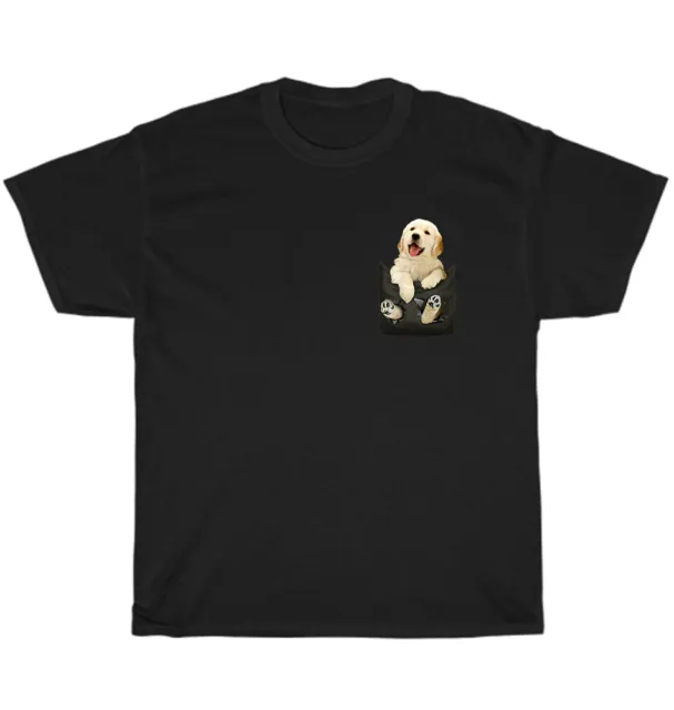Golden Retriever In Pocket Puppy Dog Pet Puppy Lover T Shirt Unisex Tee Gift NEW