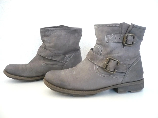 Boots cuir gris ♥ WEINBRENNER ♥ Taille 37 bottines low pointure femme