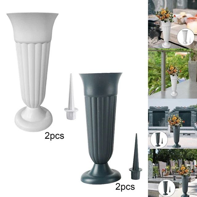 Cemetery Vases with Spikes Grave Decoration Flower Vases for Headstones Lawn