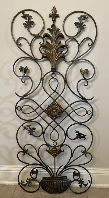 Vintage CAST IRON & BRASS Openwork Metal Art