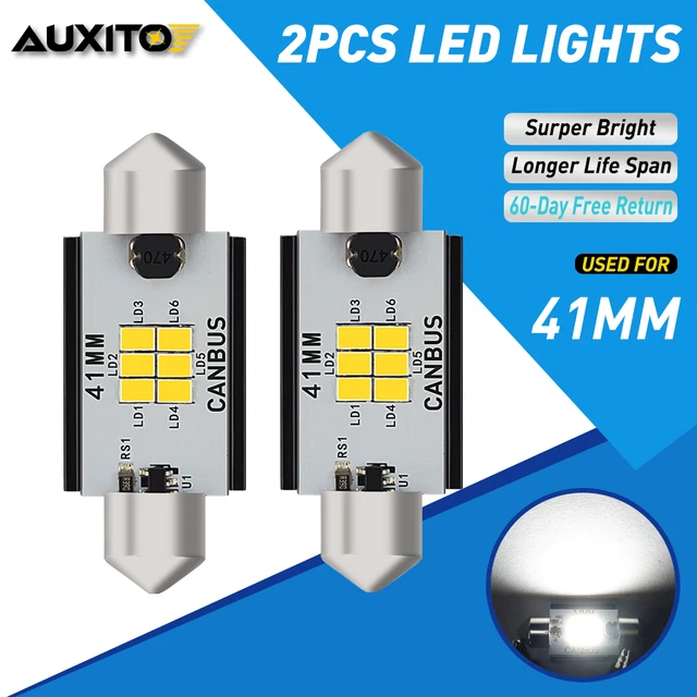 2x Super White 41mm 6 SMD LED 212-2 578 Festoon Dome Interior Light Bulbs 6429