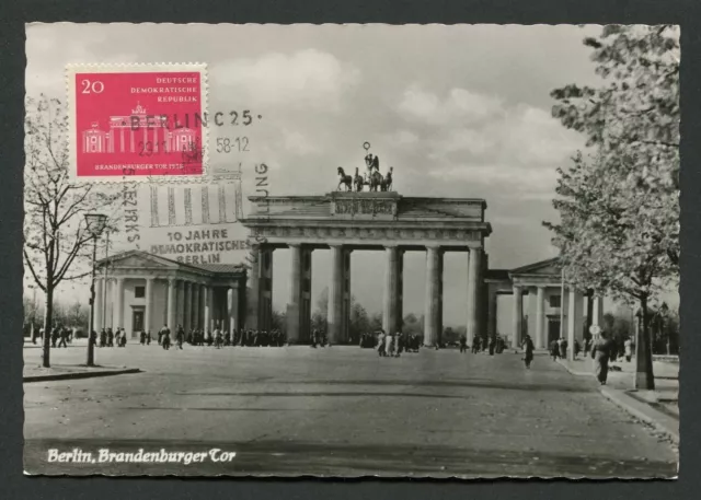 DDR MK 1958 665 BRANDENBURGER TOR MAXIMUMKARTE CARTE MAXIMUM CARD MC CM d658