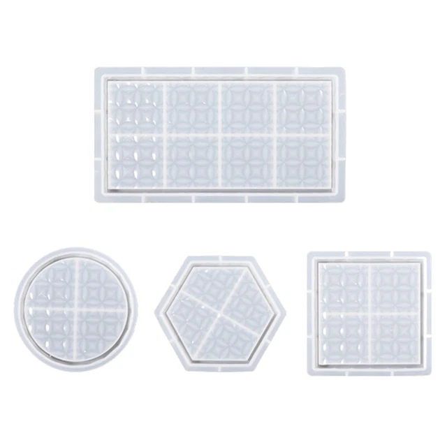 Coaster Resin Mold Tray Silicone Mold Pattern Casting Mold for DIY Craft Cup Mat