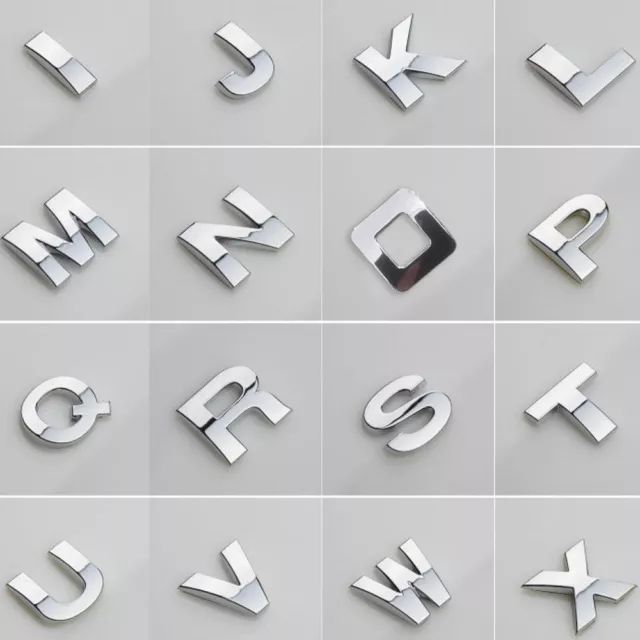 40PCS CAR AUTO Chrome Metal DIY 3D Letters Digital Alphabet Emblem