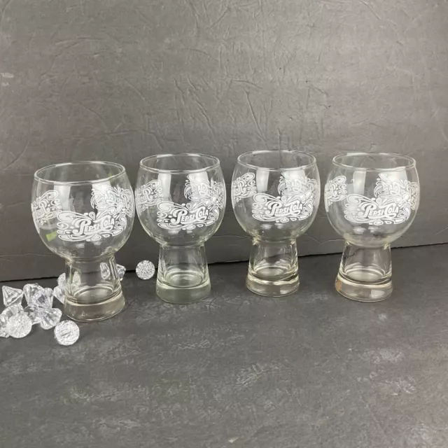 Vintage Retro 1970's PEPSI COLA Soda Fountain-Style Drinking Glass Set of 4