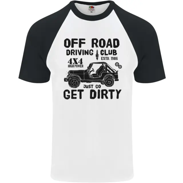 Off Road Driving Club Get Dirty 4x4 Funny Mens S/S Baseball T-Shirt
