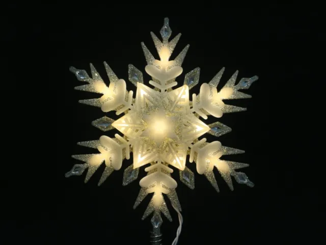 14" Plug-In Lighted Snowflake Tree Topper Christmas Holiday Decor