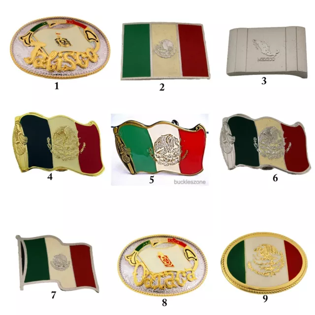 Mexico Flag Belt Buckle HECHO EN Mexican Men Women Cowgirl Cowboy Western Metal