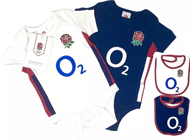 England Rfu Six Nations Rugby Babies Body Pram Short Sleeve Baby Grow Vests