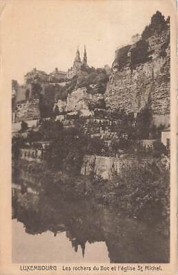 Postcard Luxembourg Les rochers du Boc L'eglise St Micheal