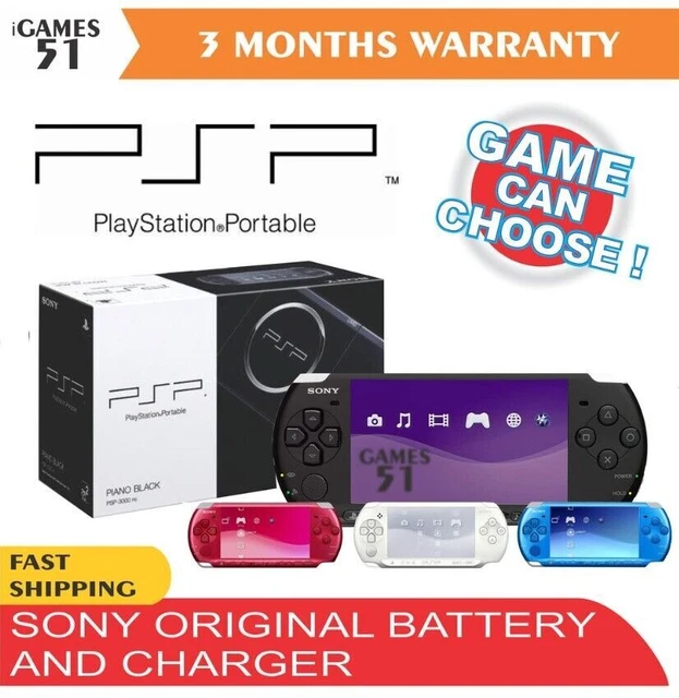 Sony PSP-3000 PlayStation portatile con caricabatterie + batteria + scheda...