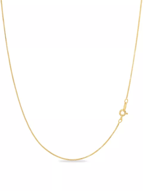 18k Gold Plated .925 Sterling Silver 1mm Box Chain Necklace 12 - 40 inches!