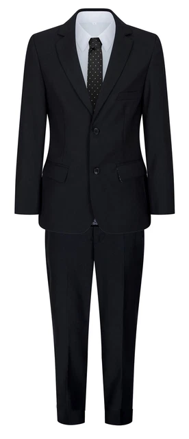 Abito Nero da Ragazzo 5 Pezzi Giacca Gilet Blazer Camicia Pantaloni Cravatta