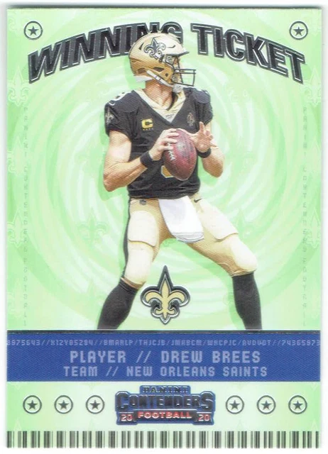 2020 Panini Contenders Winning Ticket DREW BREES #WT6 New Orleans Saints