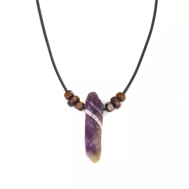 Natural Crystal Pendulum Quartz Stone Pendant Chakra Healing Gemstone Necklace