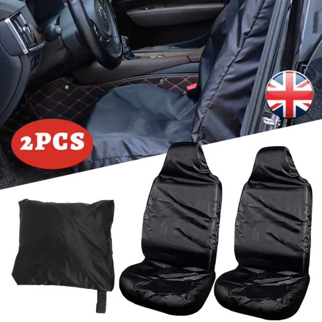 2Pcs Universal Front Seat Covers Car Van Black Waterproof Protector Anti-dust UK