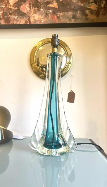 BEAUTIFUL VINTAGE MID CENTURY MURANO GLASS LARGE LAMP BASE 47cm X 20cm ITALY