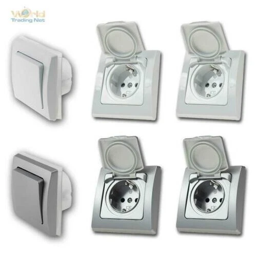 DELPHI Set " Zones Humides " IP44 Flush Prises & Interrupteur pour Zb Salle de
