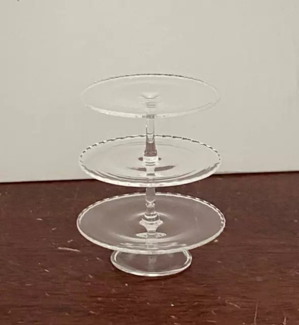 Dollhouse Miniature Artisan 3-Tier Glass Cake Stand by Philip Grenyer