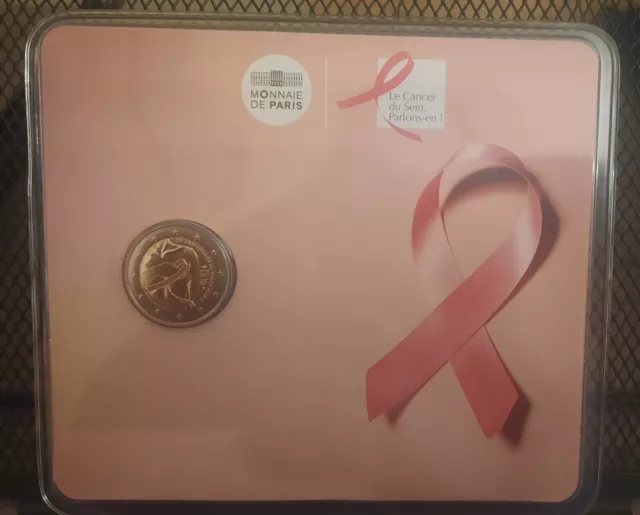 Coincard 2 Euro Bu France 2017 Lutte Contre Le Cancer Du Sein, Ruban Rose