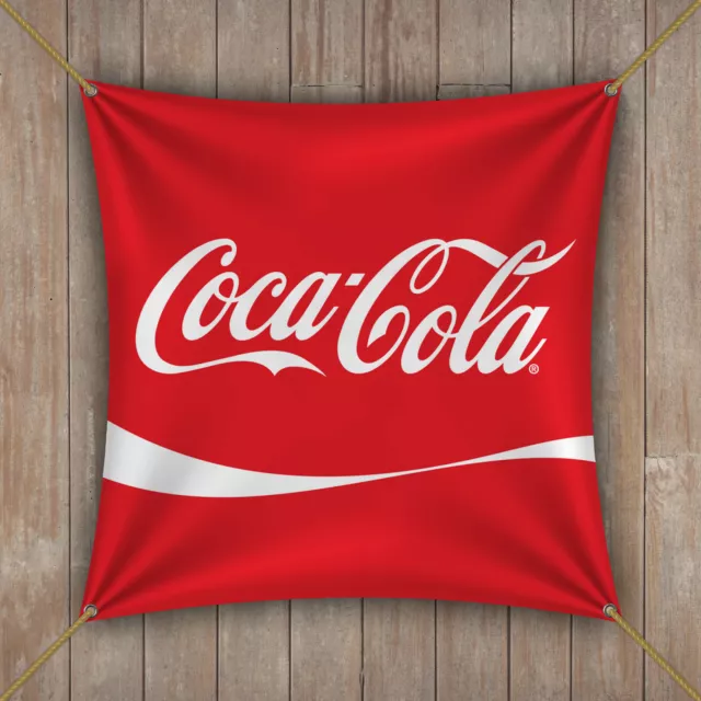 Coca Cola Flag Banner 1x1 ft Drink Coke Zero Sip Garage Cave Man
