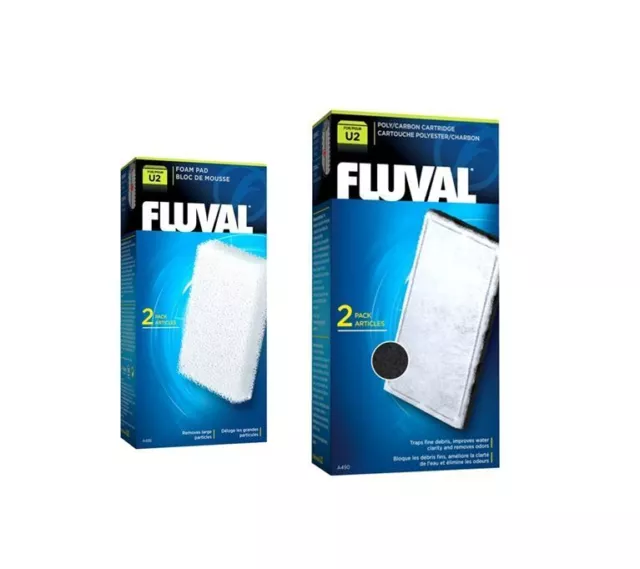 Fluval U2 Internal Filter Media Replacement Foam Pad Poly Carbon  Fish Tank