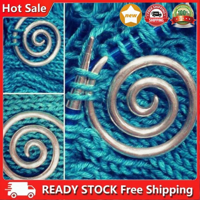 Spiral Cable Needle Knitting Home DIY Shawl Scarf Sewing Weaving (Silver)