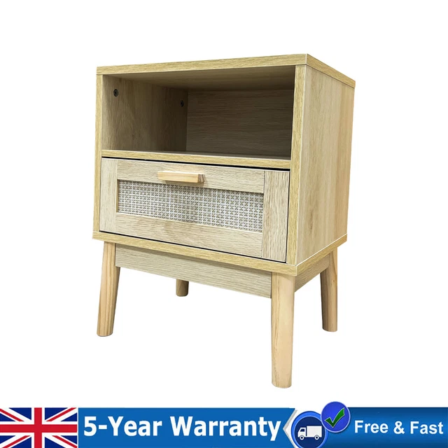 Living Room Cabinet 1 Shelf 1 Drawer Cupboard Storage Wood Bed Free Standing