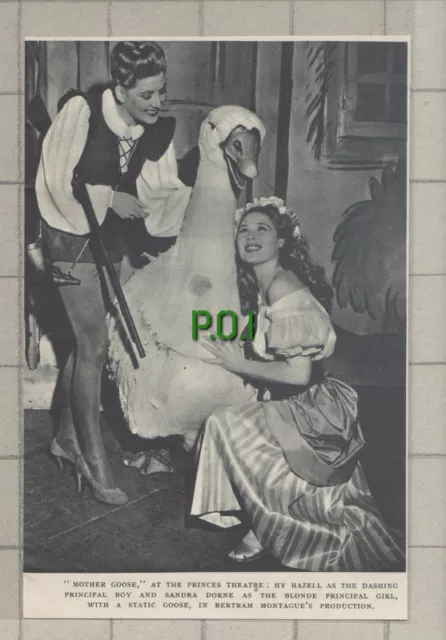 C814) Princes Theatre Mother Goose Hy Hazell & Sandra Dorne - 1951 Cutting