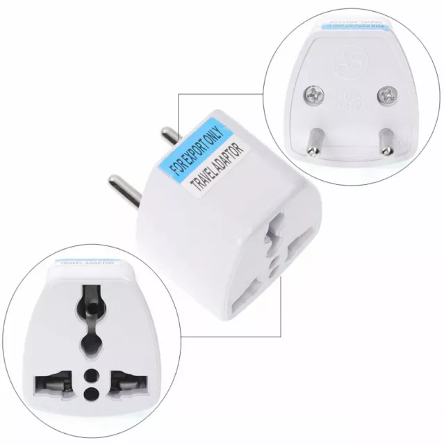 Adaptador Convertidor AU US UK a EU Plug Cargador Pared Viaje Universal Enchufe 3