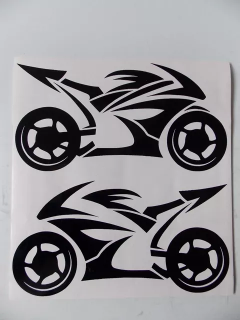 2 X MOTORRAD Aufkleber in schwarz 15x8 cm - rechts + links, alle